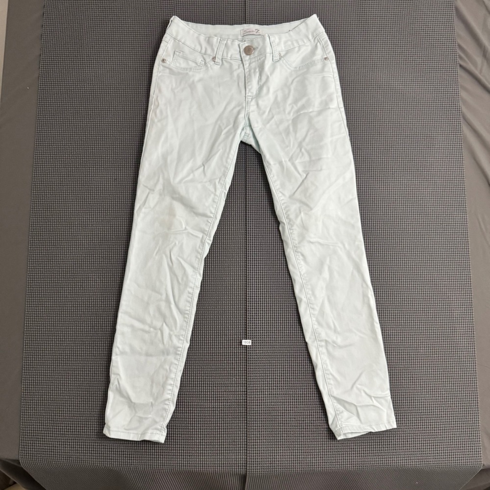 Seven7 Womens Skinny Jeans Light Mint Green Pastel Denim Pants Size 6